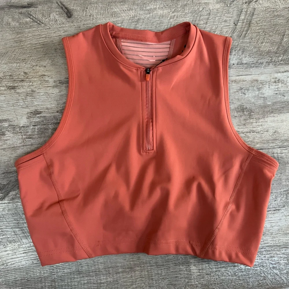 Nike dri-fit peach color half zip sports bra